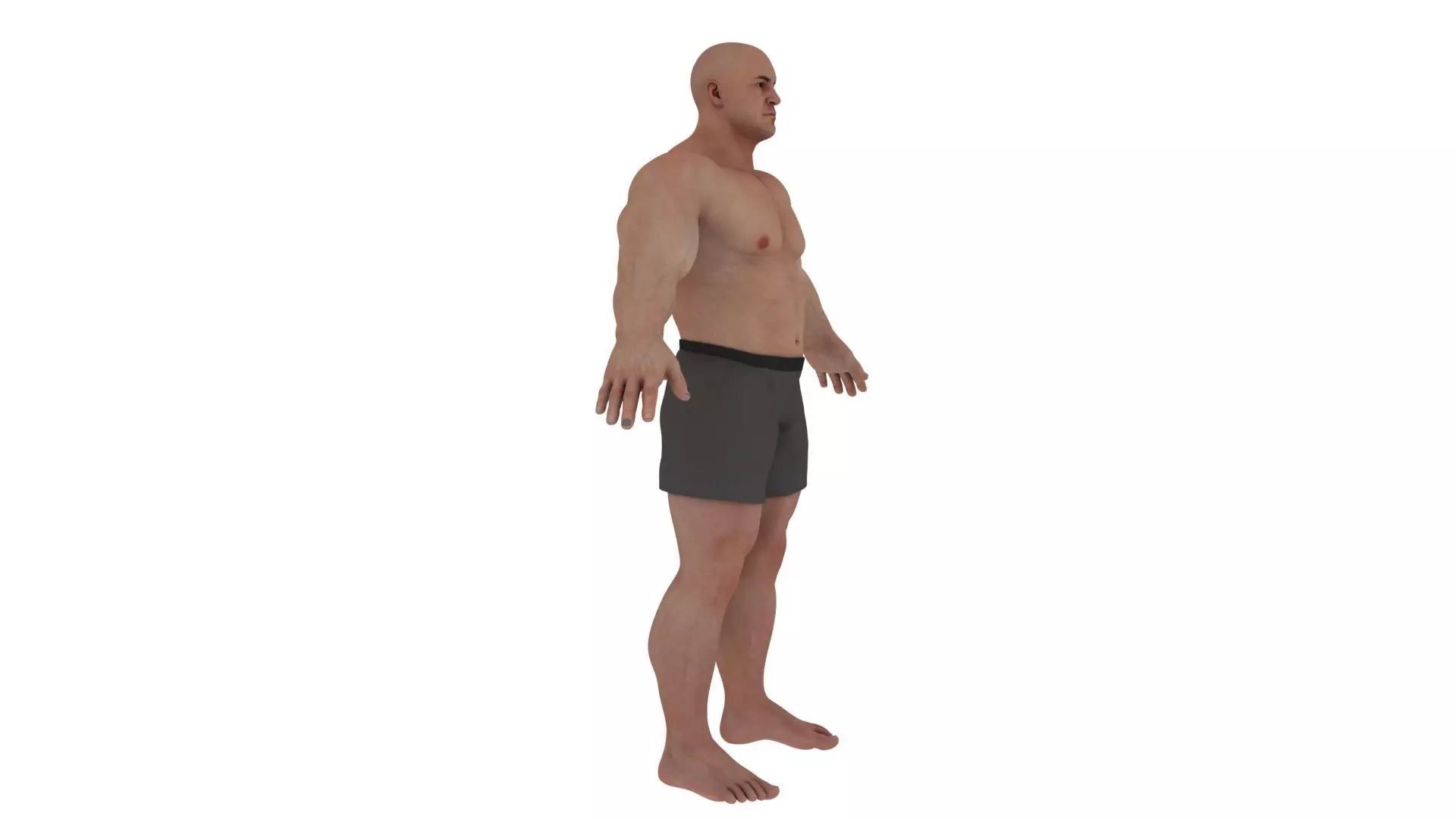Realistic body builder 3D model_3