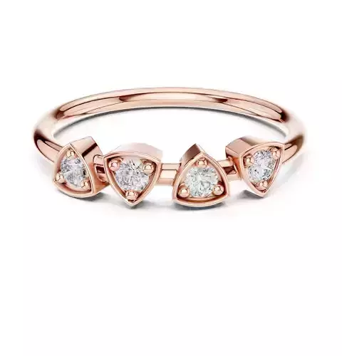 Round Cut Diamond Trillion Shape Wedding Band 3DM STL Video