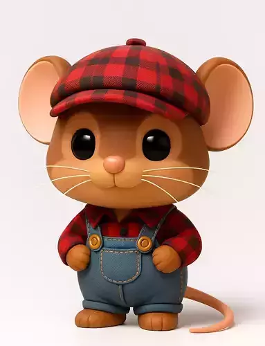 Cartoon Rat with Hat