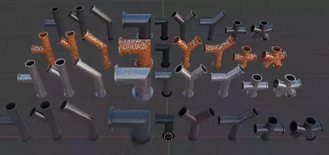 Modular Pipe Joints Pack  Industrial PBR 3D Models 4 Materials