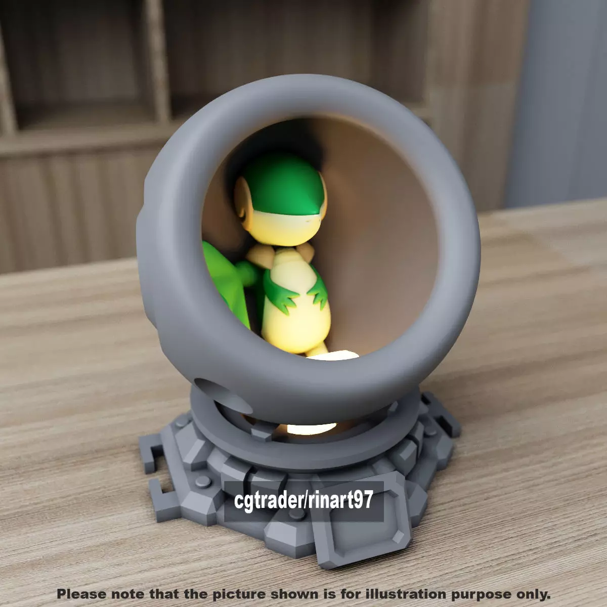 Snivy in healing machine pods 3D print model_6