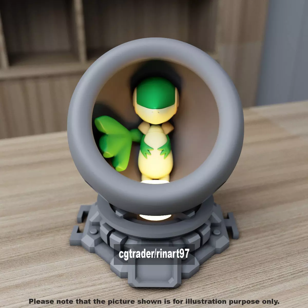 Snivy in healing machine pods 3D print model_2