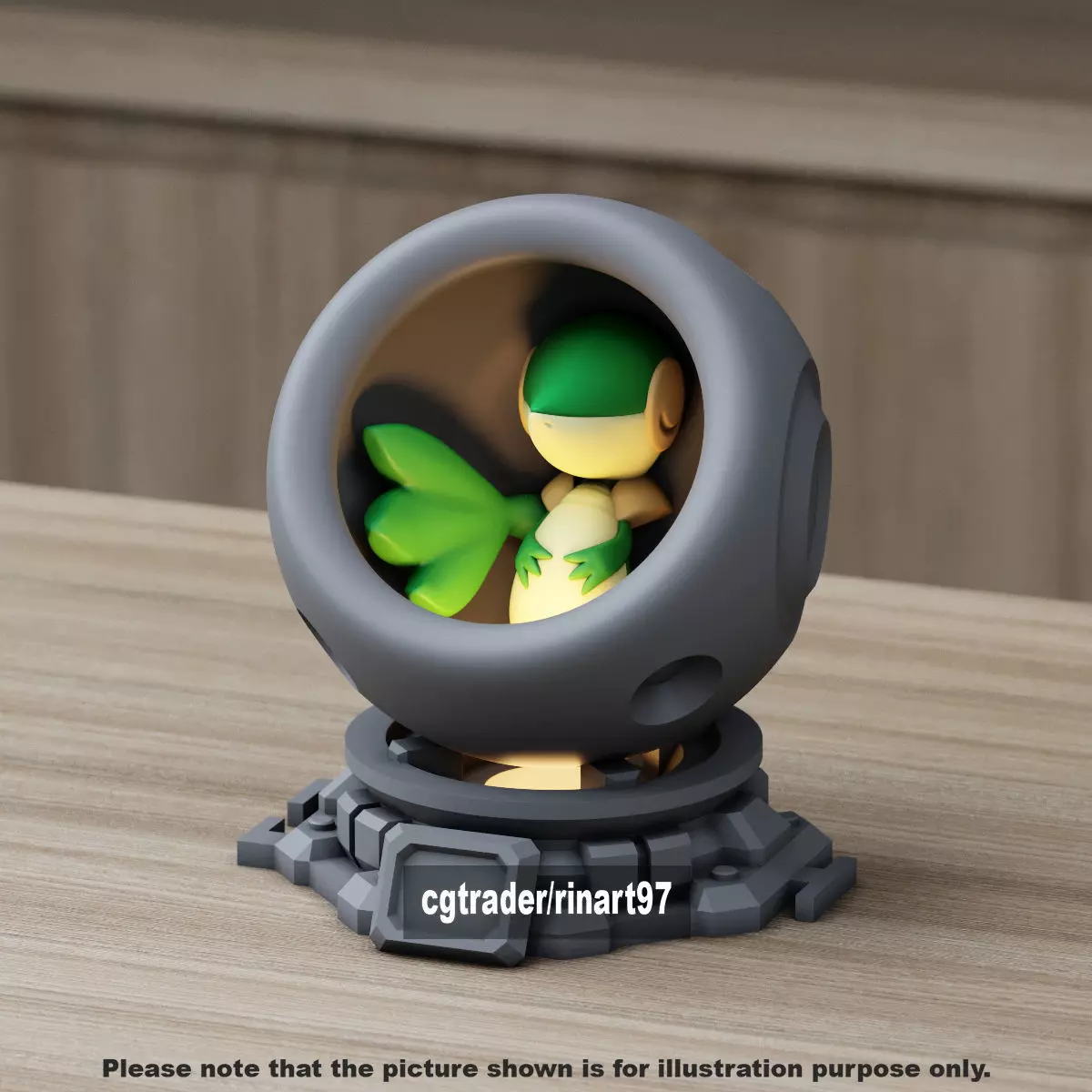 Snivy in healing machine pods 3D print model_13
