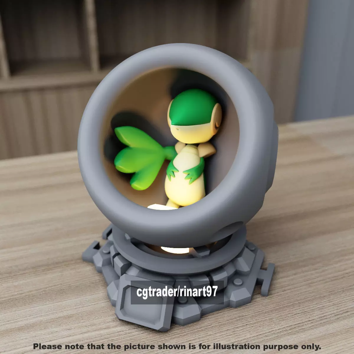 Snivy in healing machine pods 3D print model_4