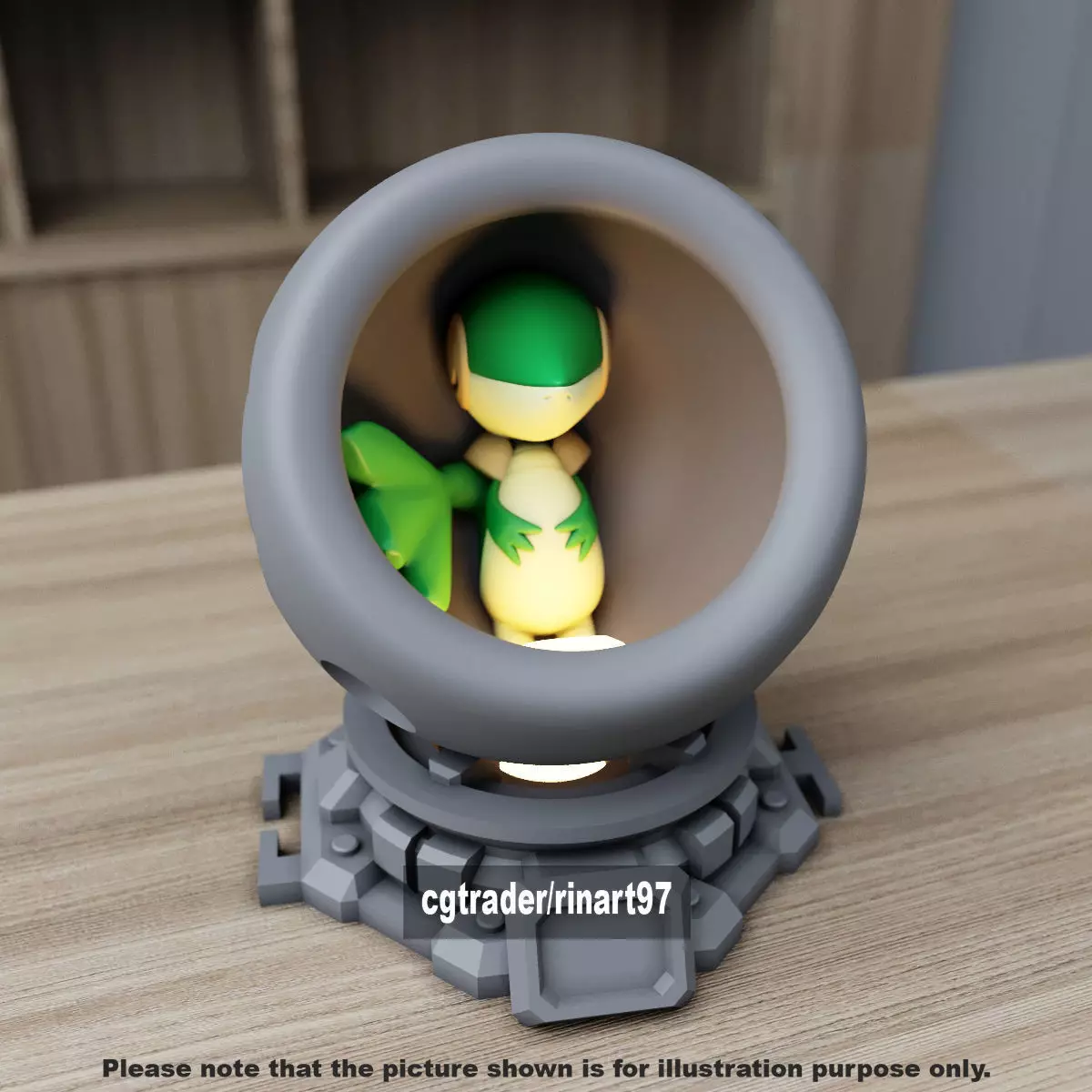 Snivy in healing machine pods 3D print model_5