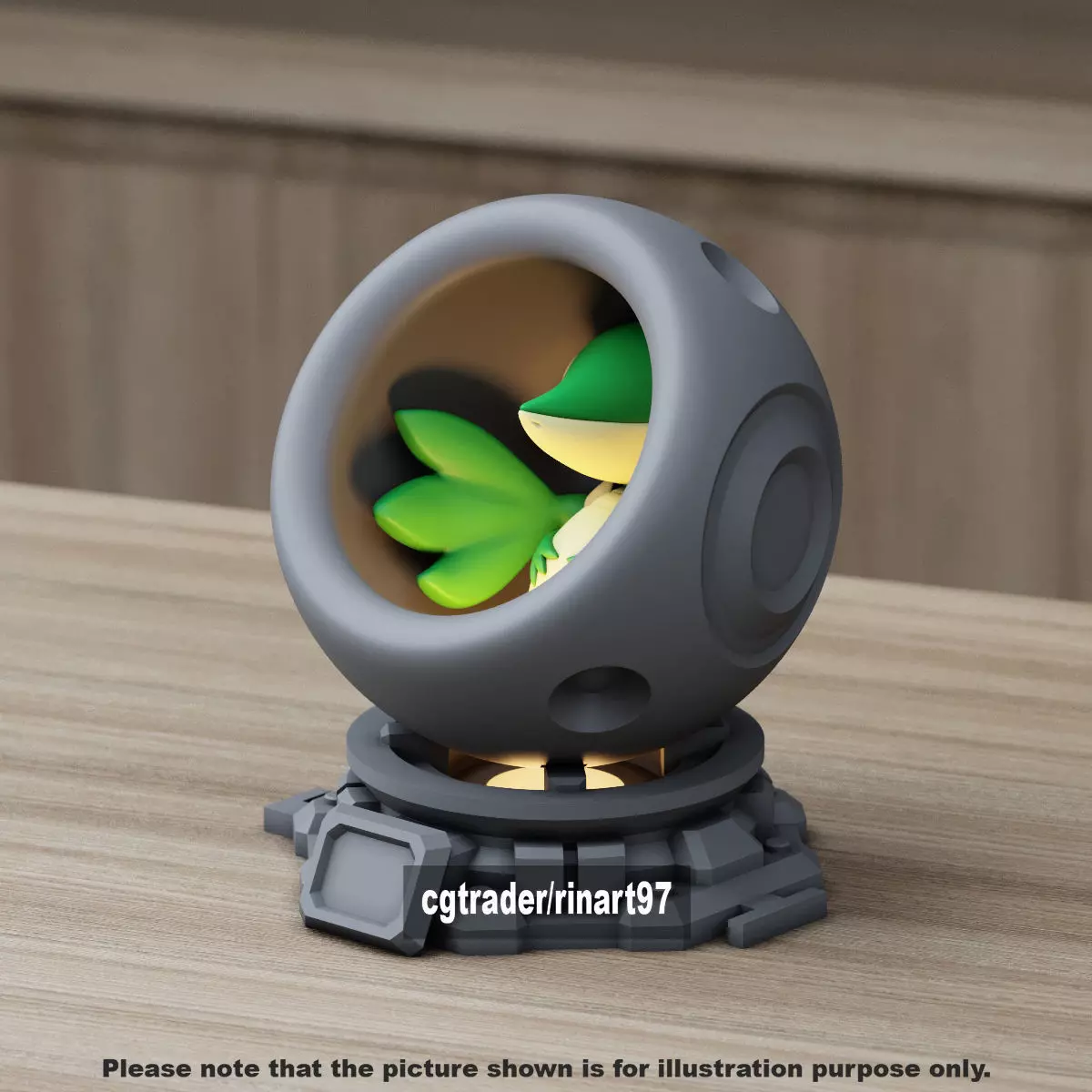 Snivy in healing machine pods 3D print model_1