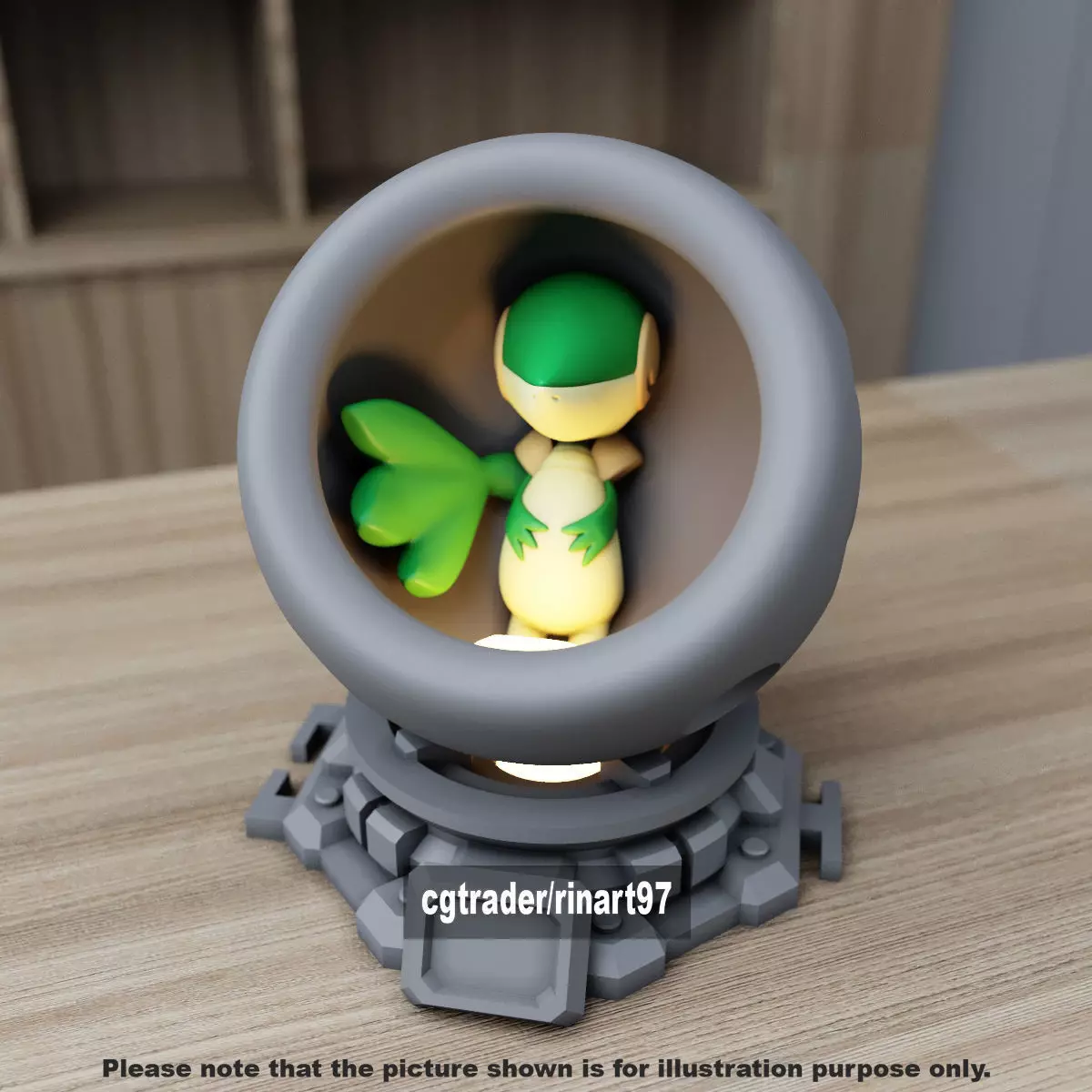 Snivy in healing machine pods 3D print model_3