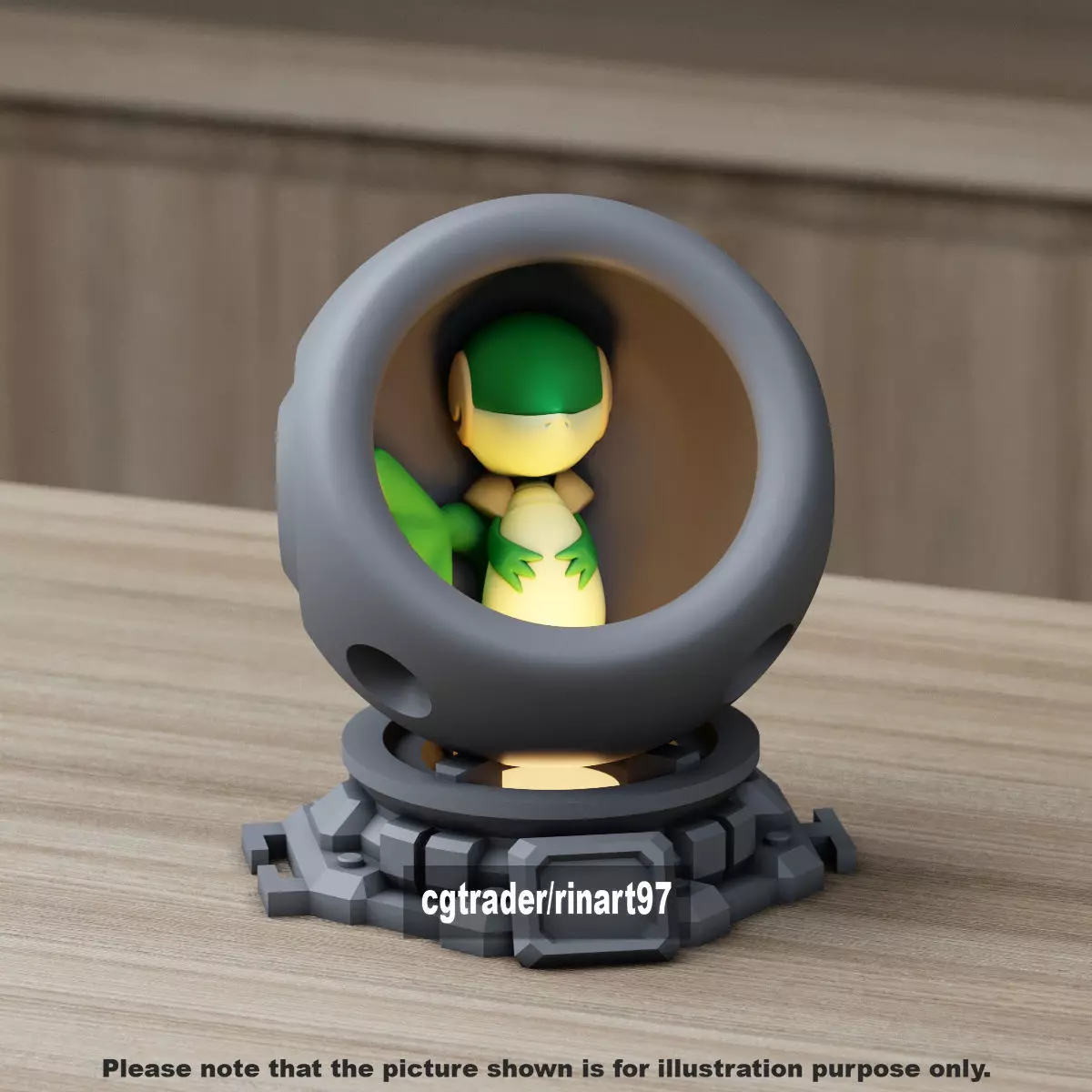 Snivy in healing machine pods 3D print model_9