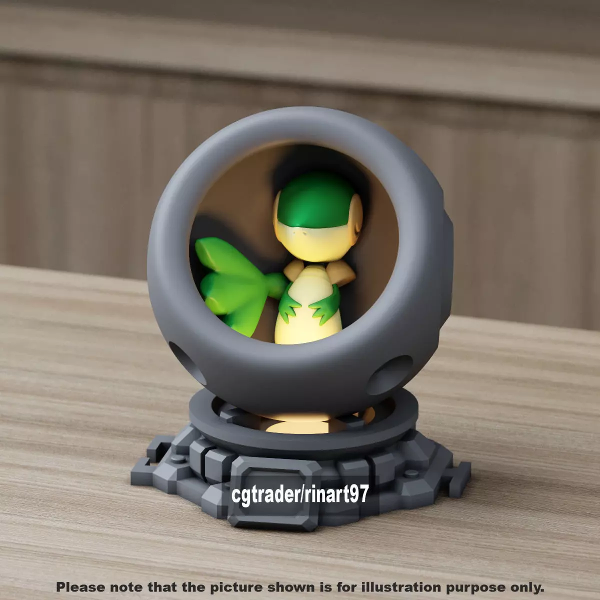 Snivy in healing machine pods 3D print model_7