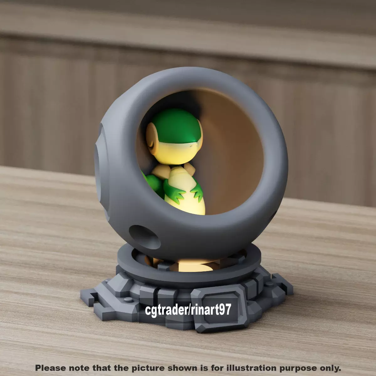 Snivy in healing machine pods 3D print model_10
