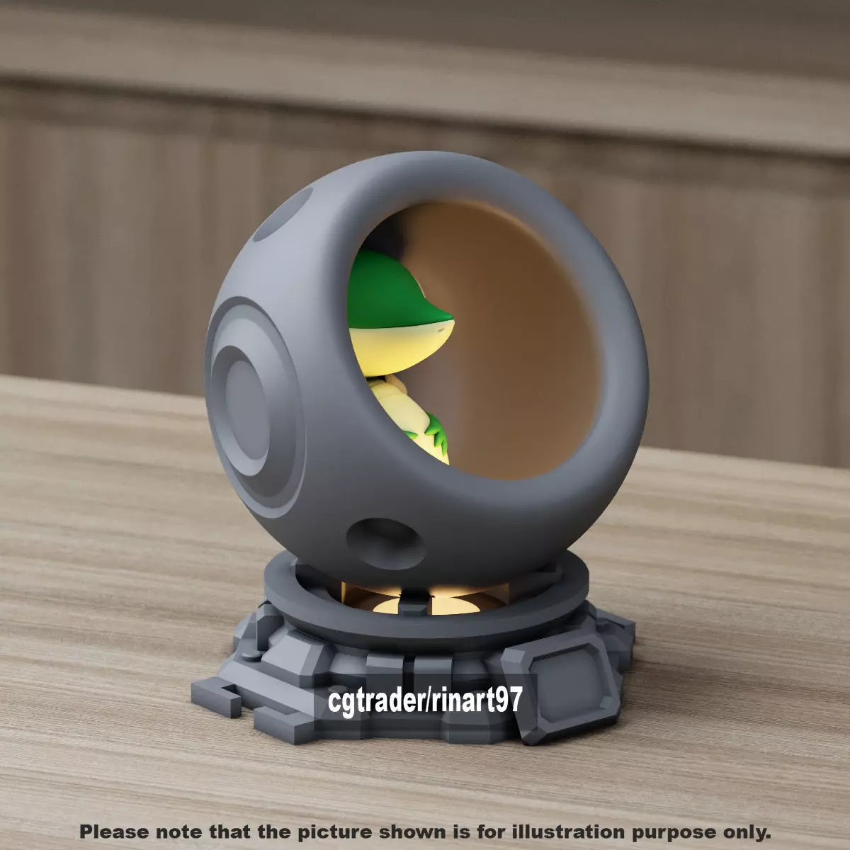 Snivy in healing machine pods 3D print model_12