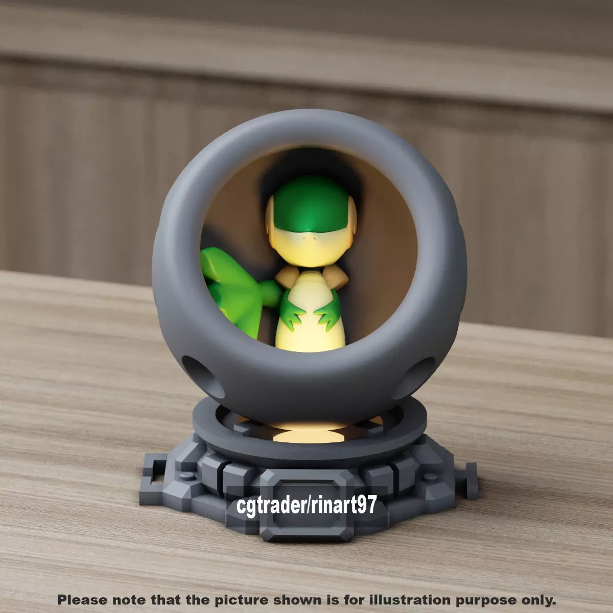 Snivy in healing machine pods 3D print model_8