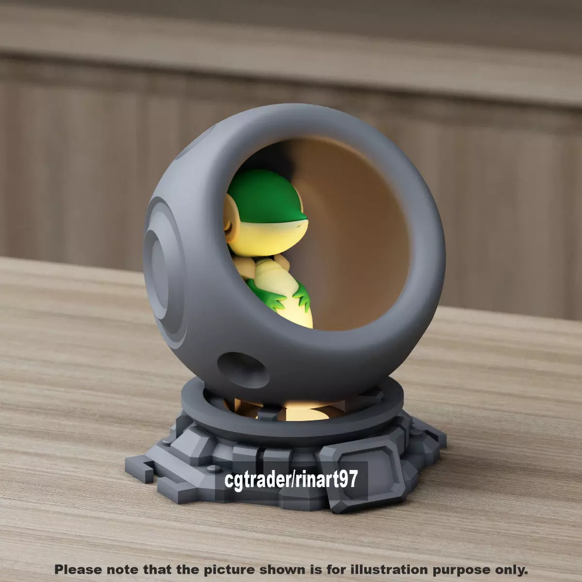 Snivy in healing machine pods 3D print model_11