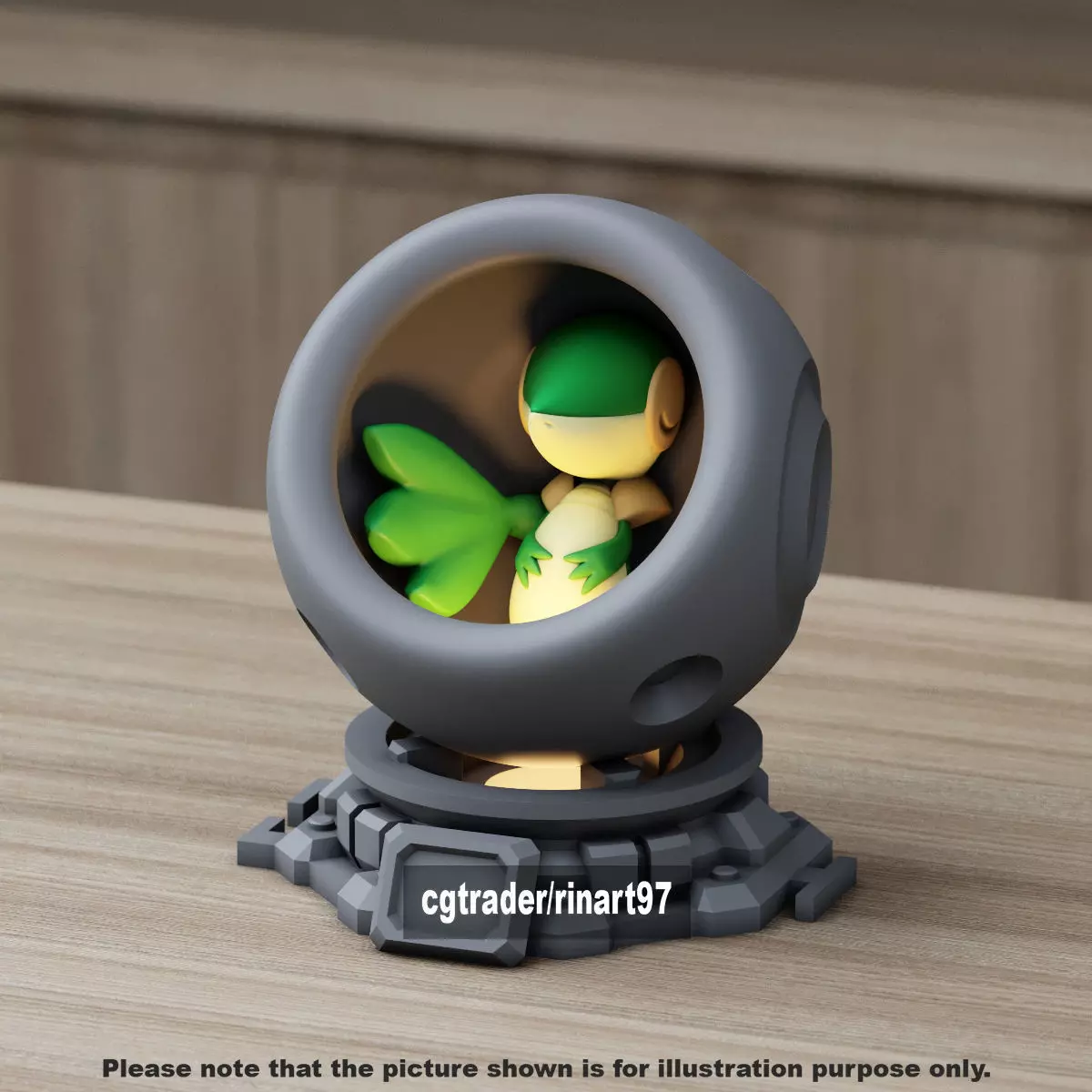 Snivy in healing machine pods 3D print model_0