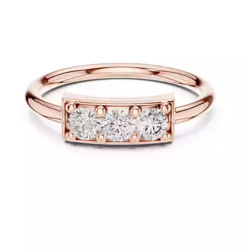 Three Stone Round Diamond Wedding Band 3DM STL Video