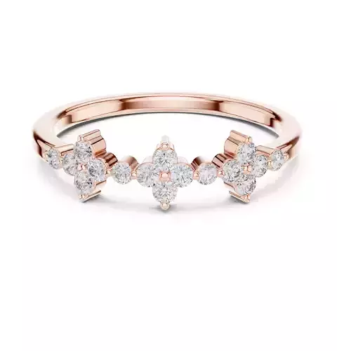 Round Cut Diamond Stackable Wedding Band 3DM STL Video