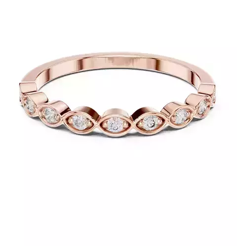 Round Cut Diamond Minimalist Wedding Band 3DM STL Video