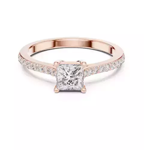 Princess Cut Diamond Engagement Wedding Ring 3DM STL Video