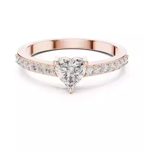 Heart Cut Diamond Dainty Engagement Wedding Ring 3DM STL Video