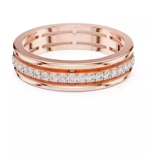 Round Cut Diamond Stacking Wedding Band 3DM STL Video