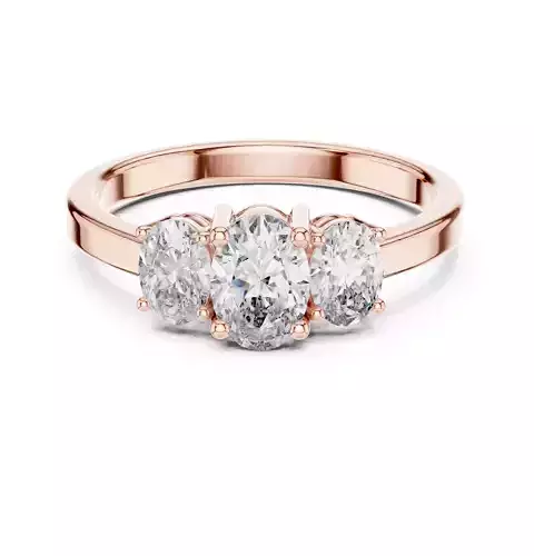 Three Stone Oval Diamond Engagement Wedding Ring 3DM STL Video