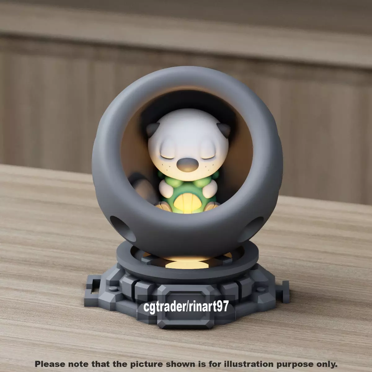 Oshawott in healing machine pods 3D print model_8