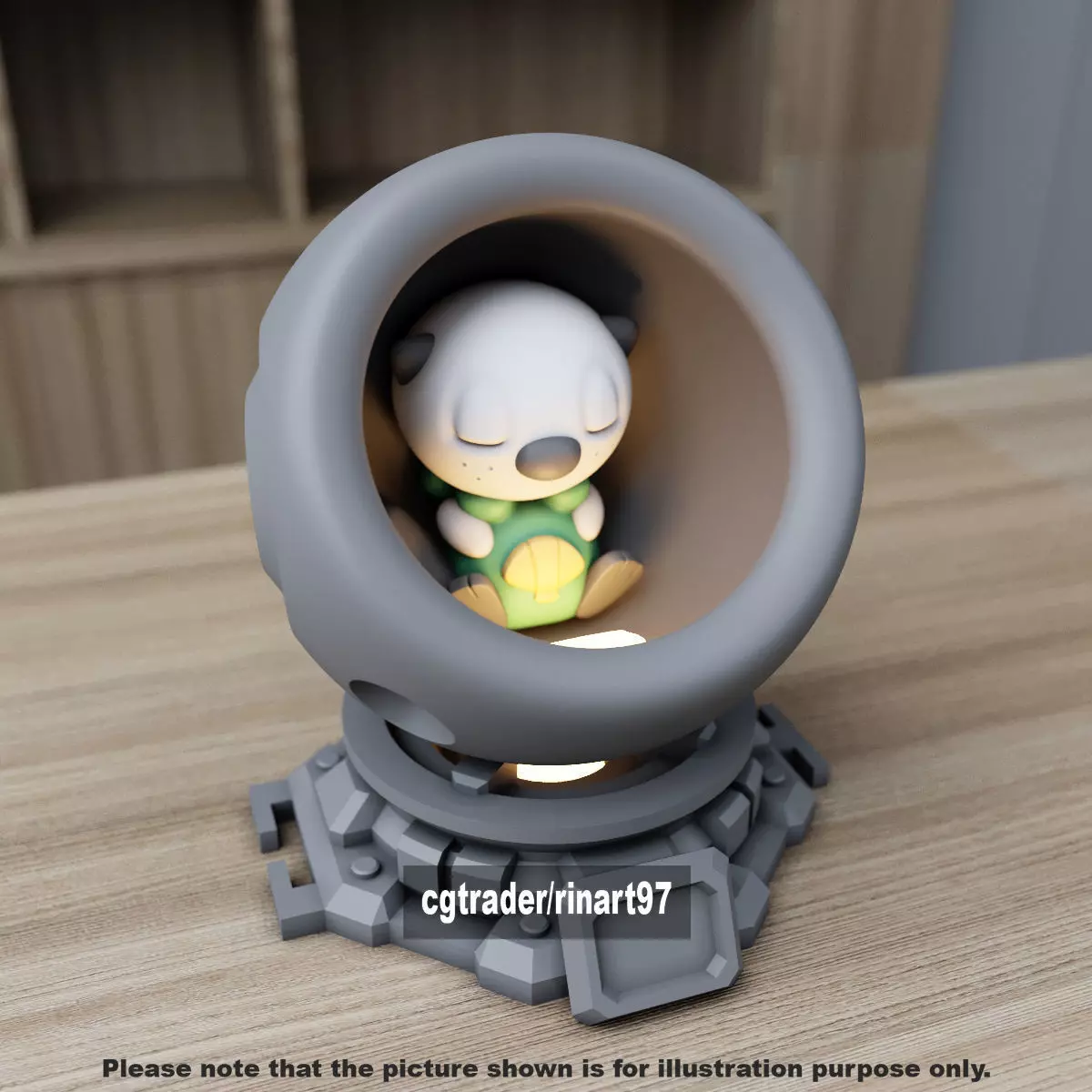 Oshawott in healing machine pods 3D print model_6