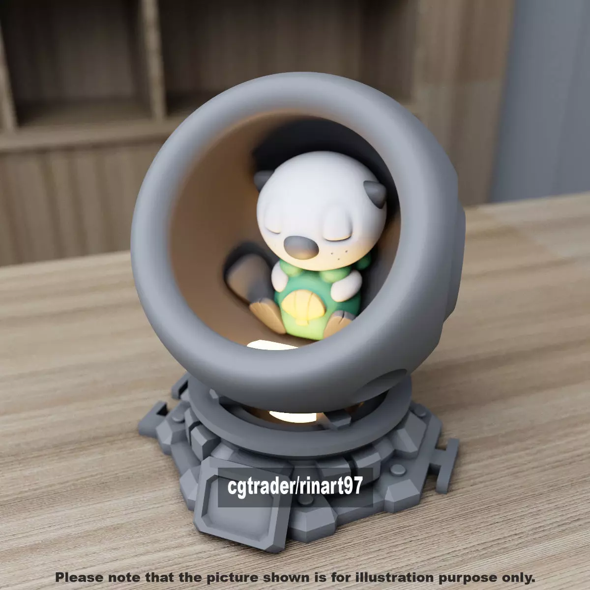 Oshawott in healing machine pods 3D print model_4