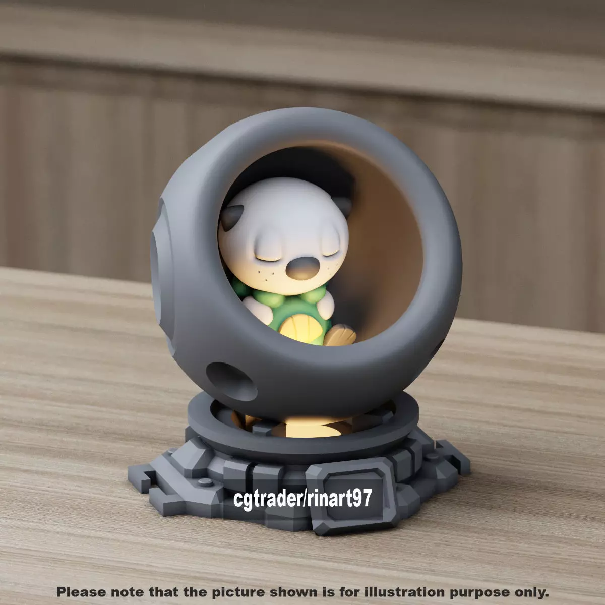 Oshawott in healing machine pods 3D print model_10