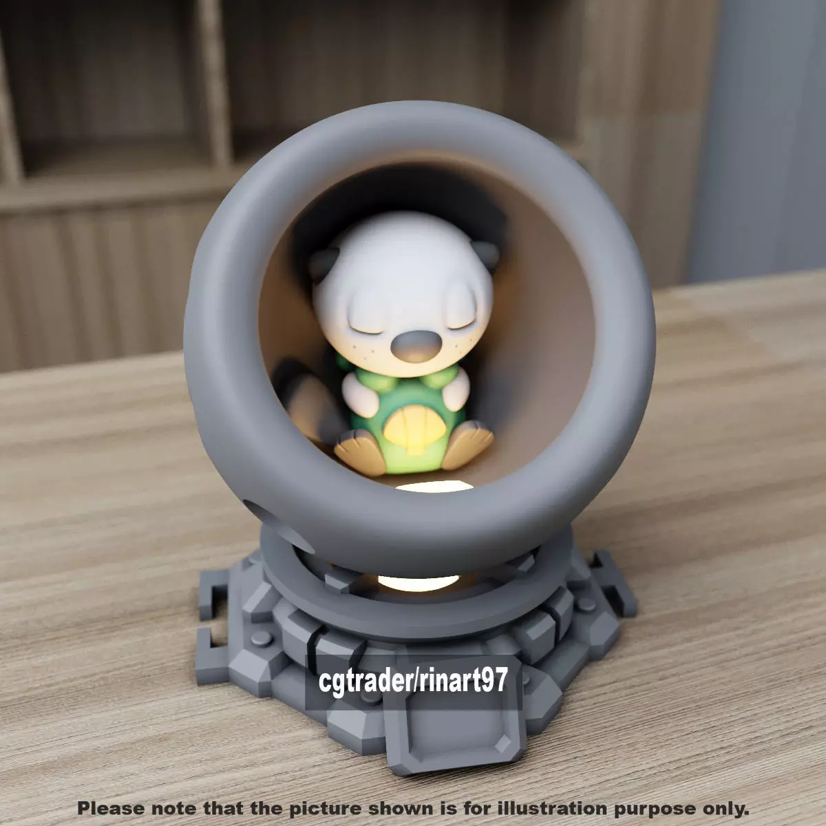 Oshawott in healing machine pods 3D print model_5