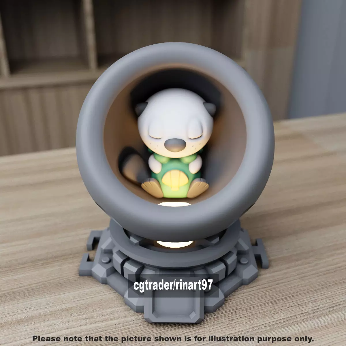 Oshawott in healing machine pods 3D print model_2