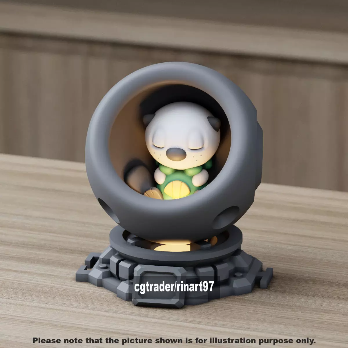 Oshawott in healing machine pods 3D print model_7
