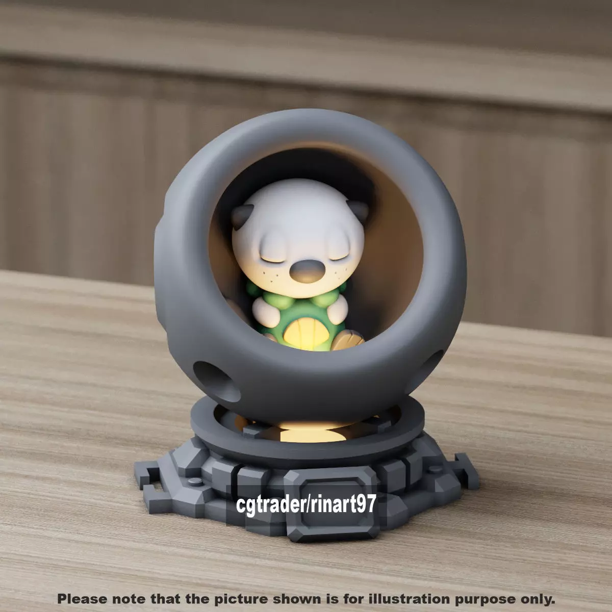 Oshawott in healing machine pods 3D print model_9