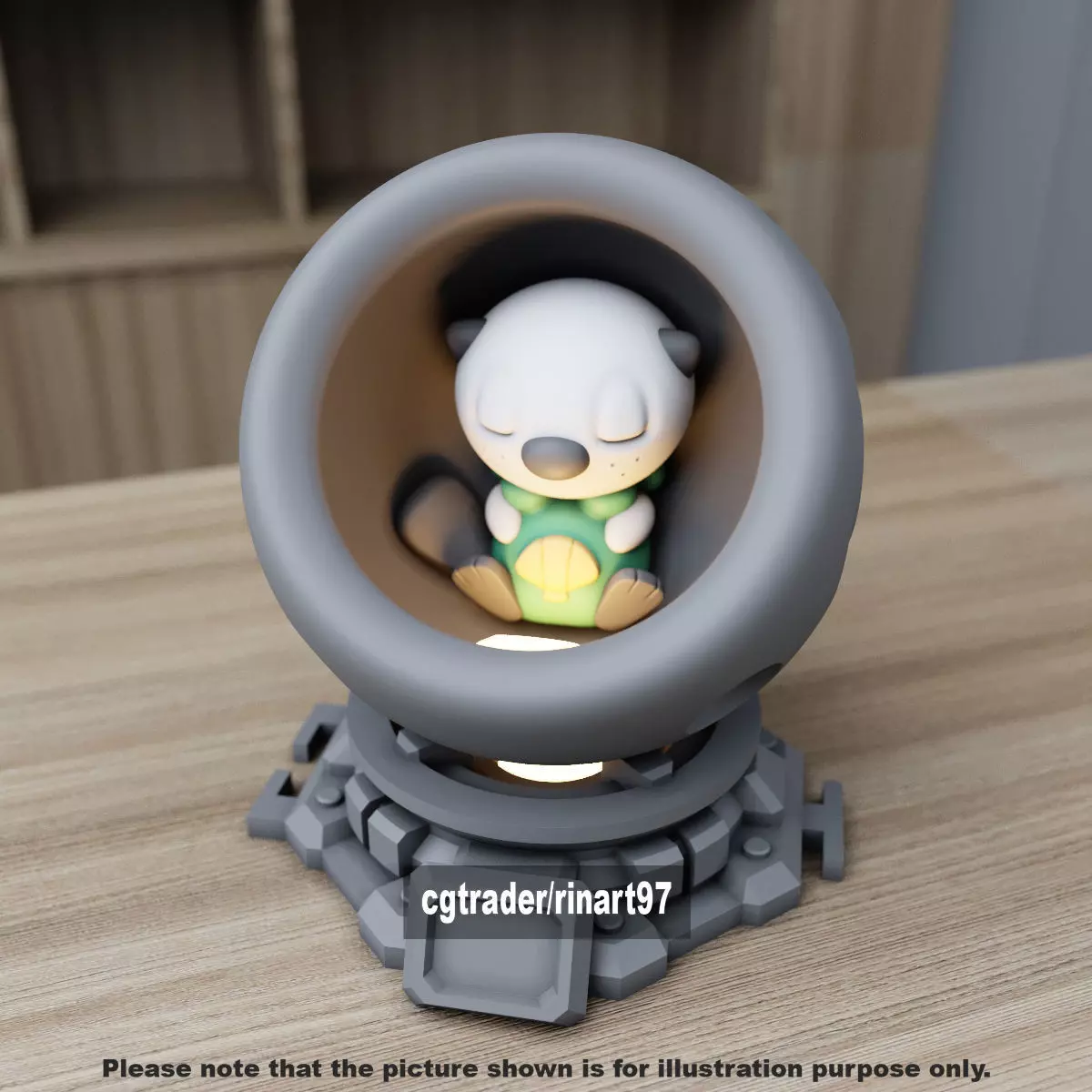 Oshawott in healing machine pods 3D print model_3