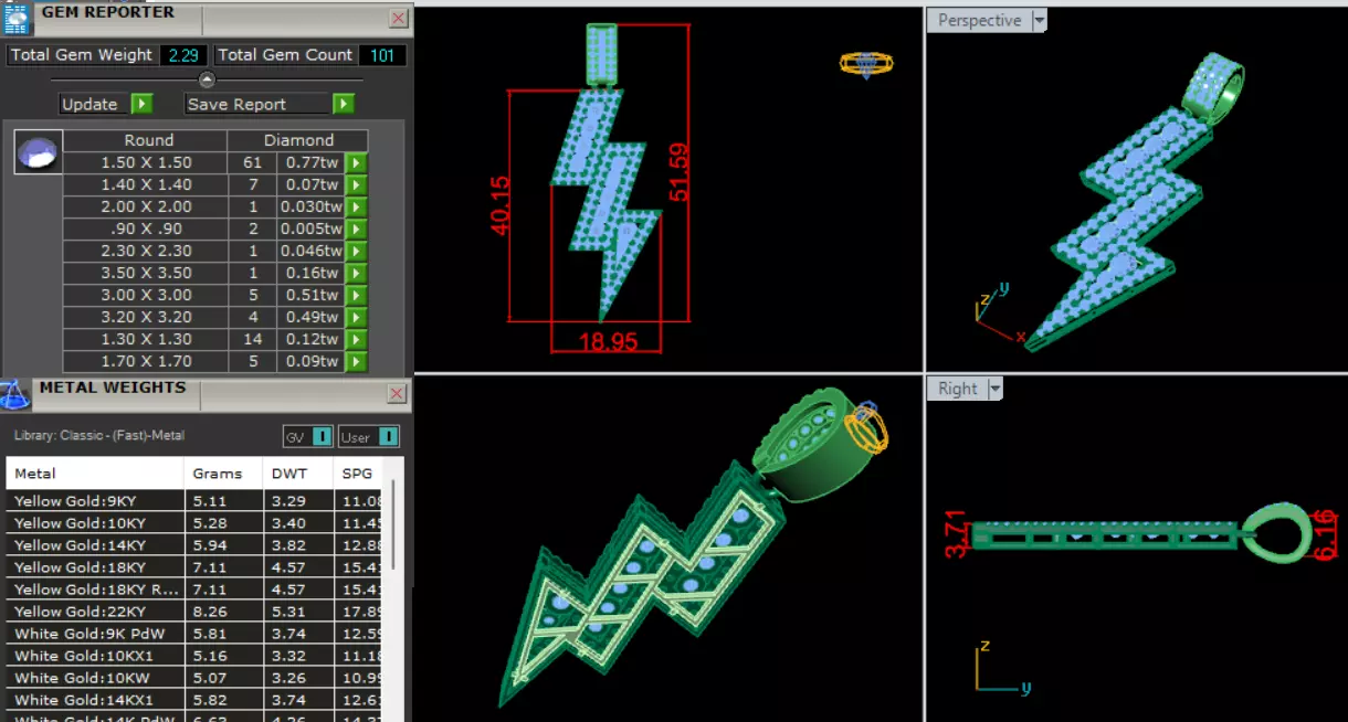 Lightning Pendant CG15 3D print model_1