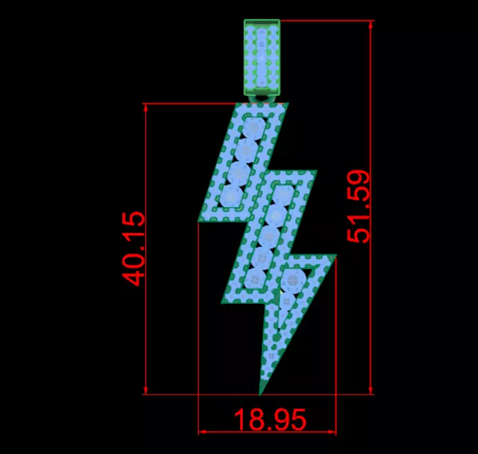 Lightning Pendant CG15 3D print model_2