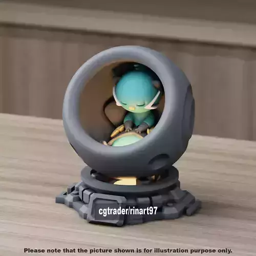 Dewott in healing machine pods 3D print model Dewott in healing machine pods 3D print model