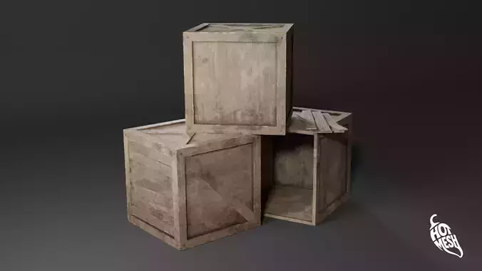  LOW POLY MEDIEVAL CRATE Low-poly 3D model