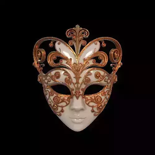2058  Venetian Carnival Mask Color 3D Model  magic