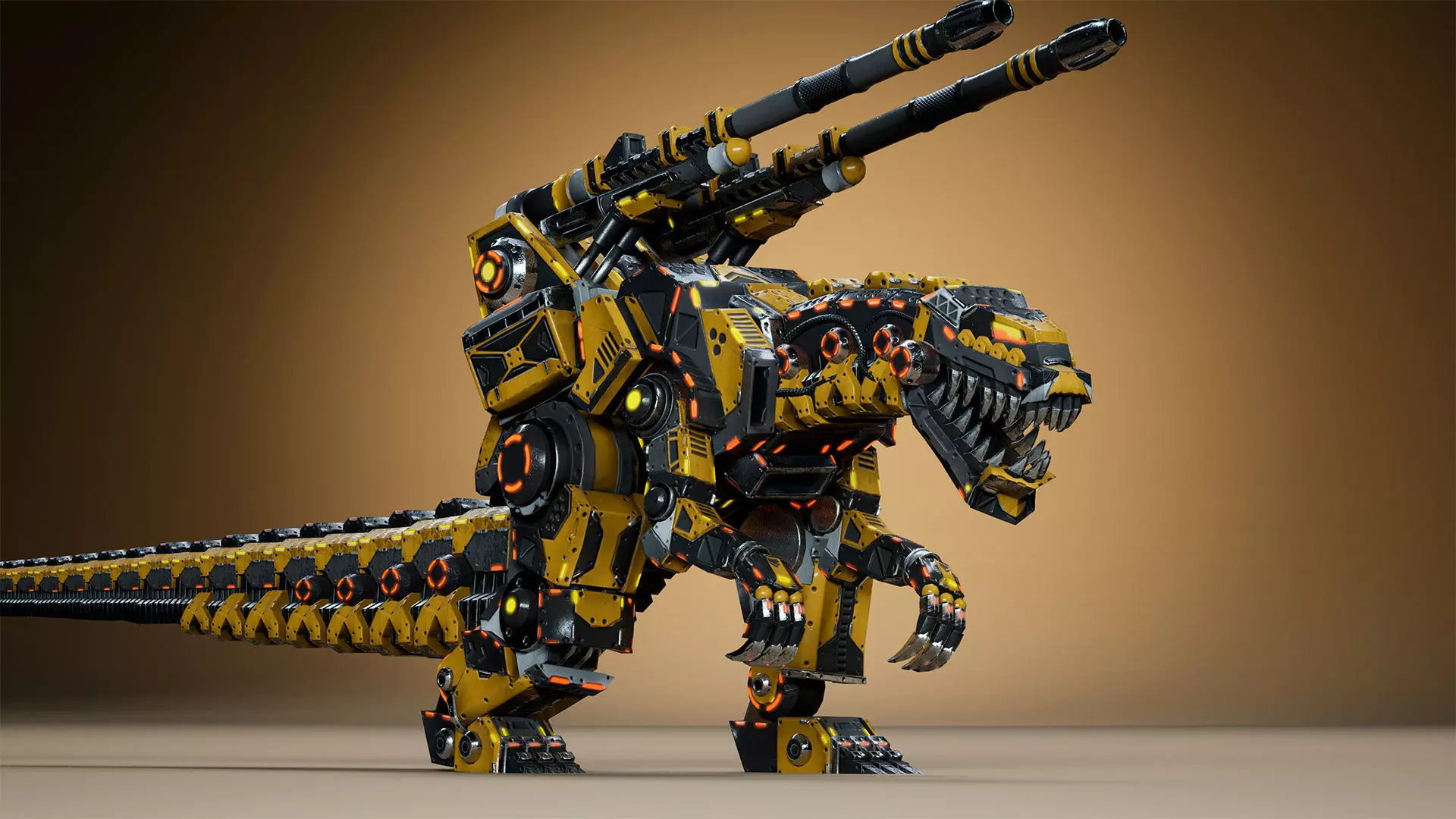 Sci-Fi Dino Gunner Low-poly 3D model_17