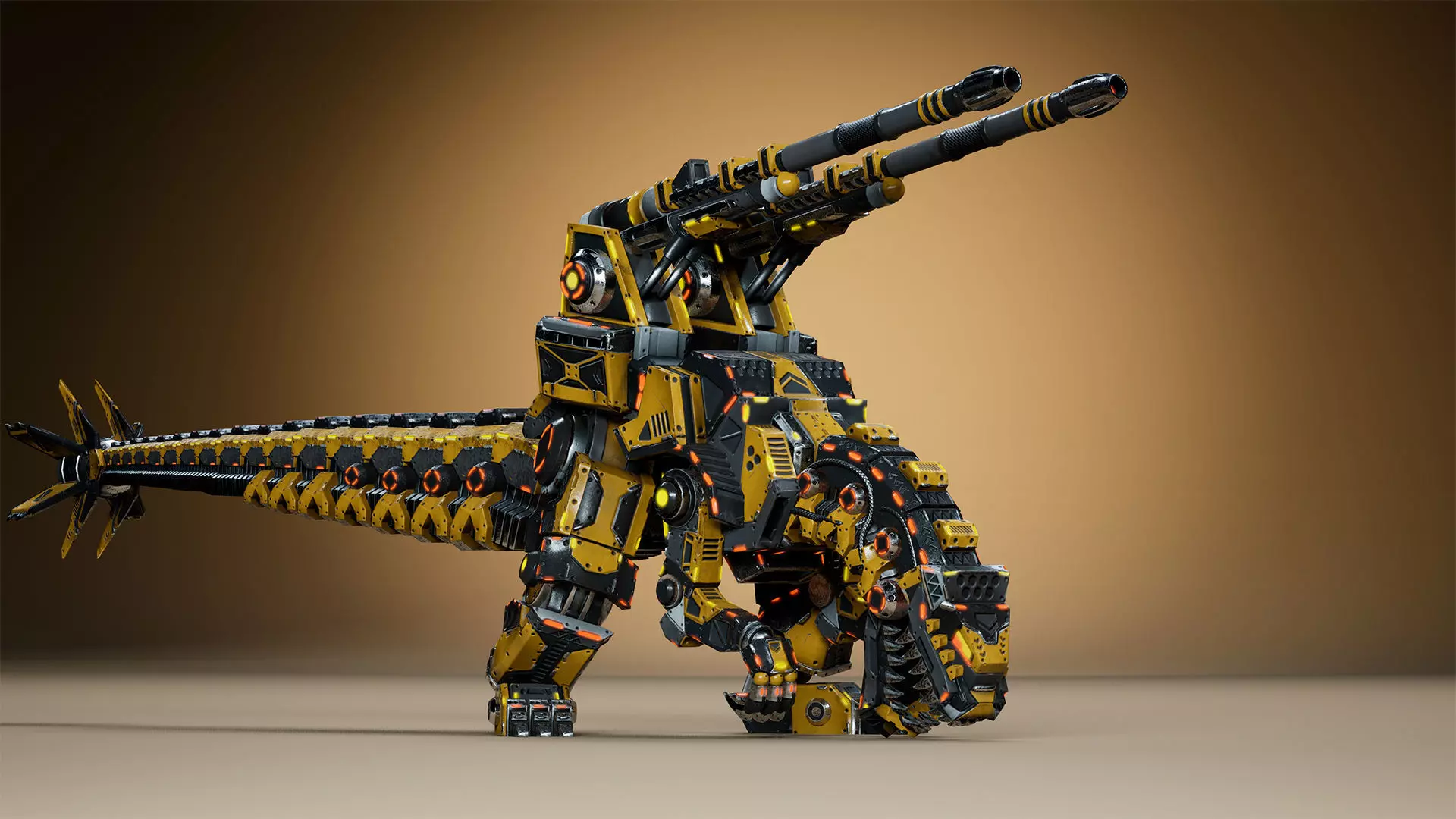 Sci-Fi Dino Gunner Low-poly 3D model_19