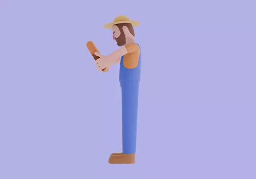 Stylized 3D Cartoon Farmer Character - Holding Wood 3D model_3