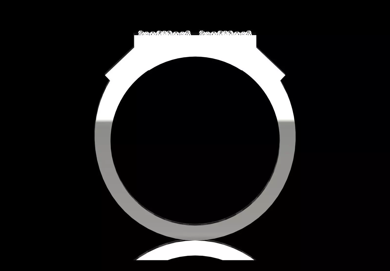 Men White Gold Sapphire and Diamond Ring Model mr0261 3D print model_2