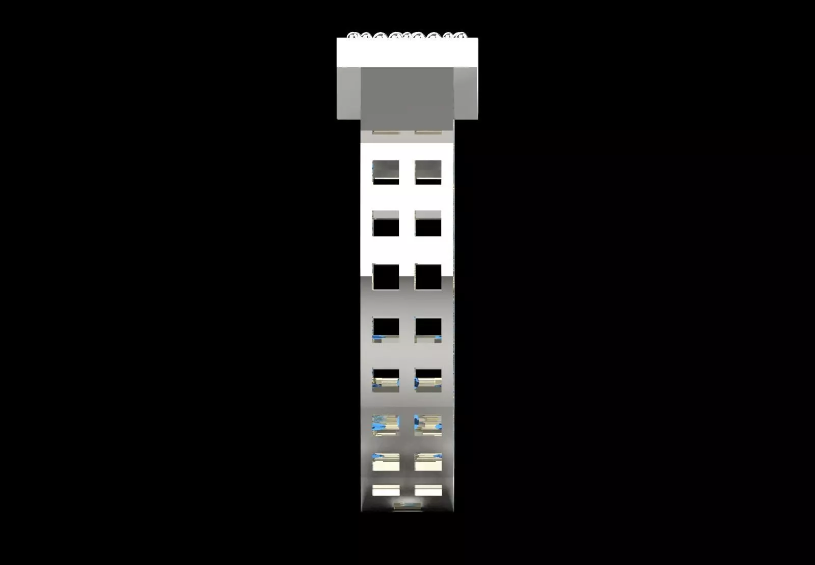 Men White Gold Sapphire and Diamond Ring Model mr0261 3D print model_3