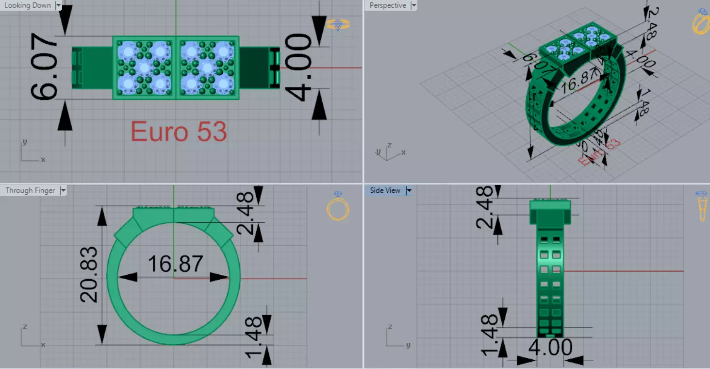 Men White Gold Sapphire and Diamond Ring Model mr0261 3D print model_8