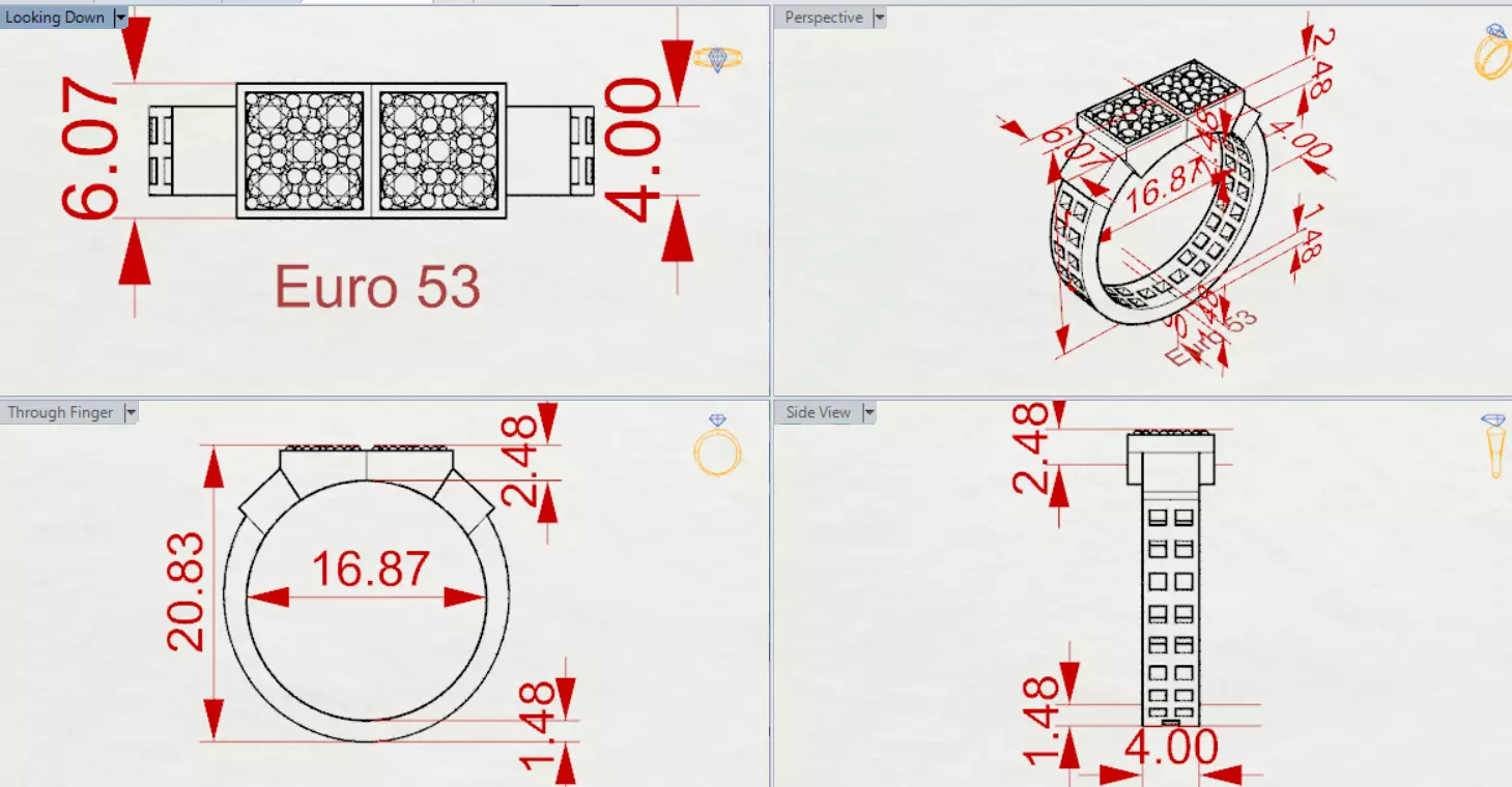 Men White Gold Sapphire and Diamond Ring Model mr0261 3D print model_22