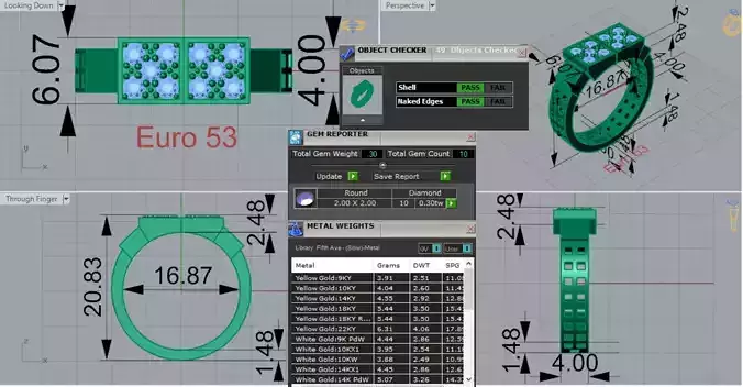 Men White Gold Sapphire and Diamond Ring Model mr0261