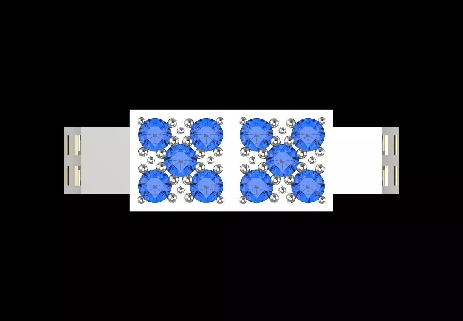 Men White Gold Sapphire and Diamond Ring Model mr0261 3D print model_4