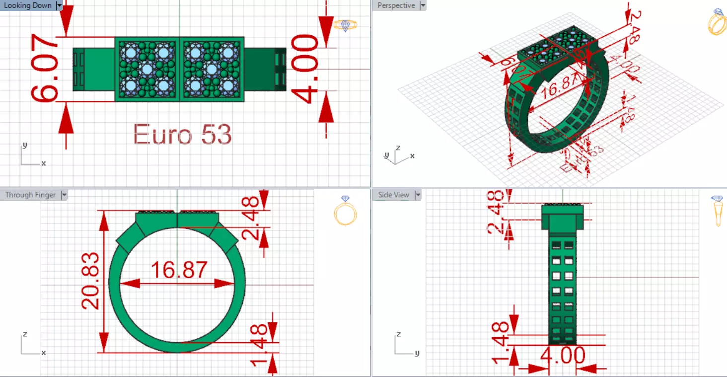 Men White Gold Sapphire and Diamond Ring Model mr0261 3D print model_20