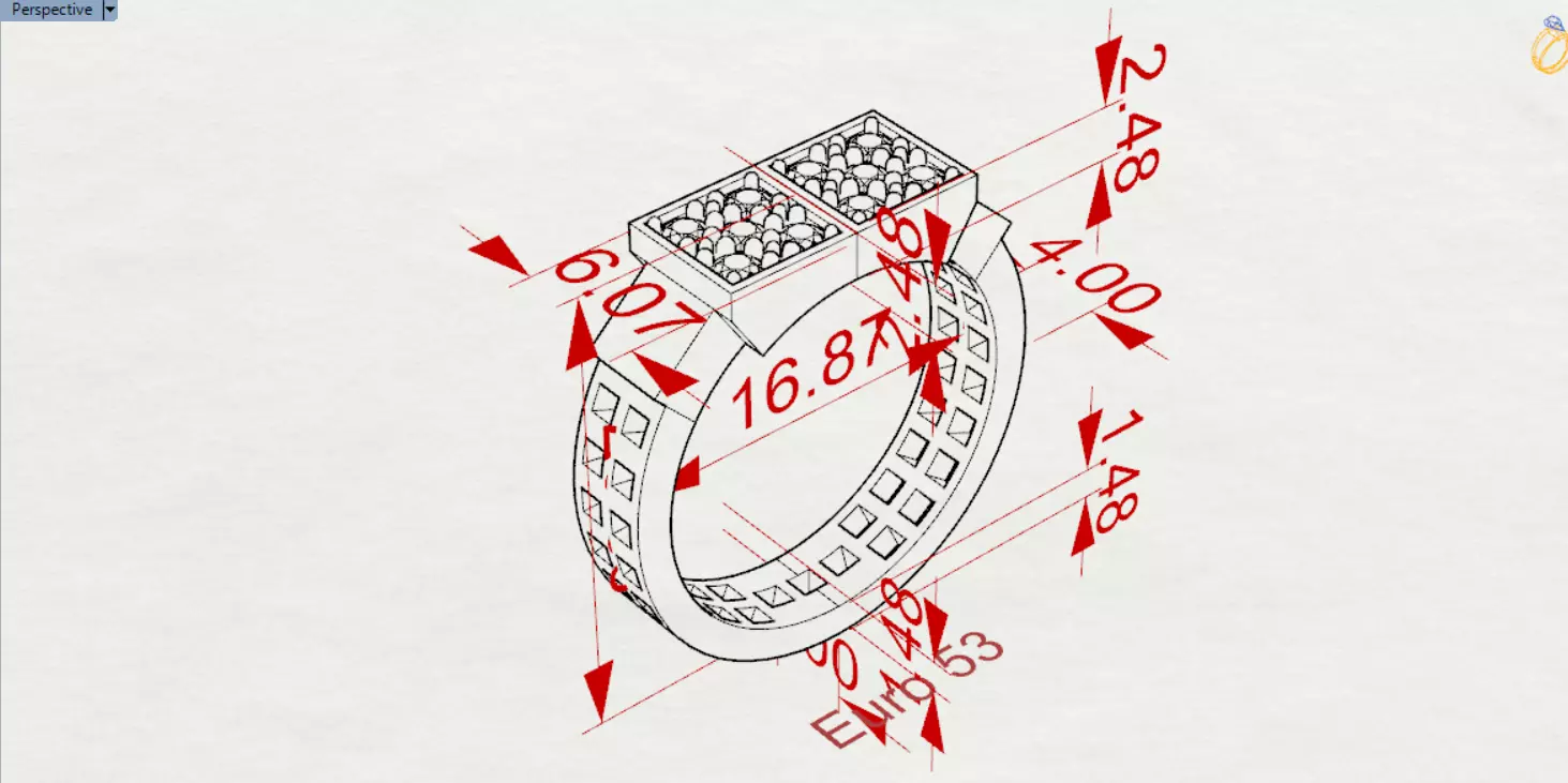 Men White Gold Sapphire and Diamond Ring Model mr0261 3D print model_23